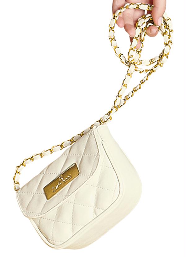 Quintess - Bolsa Pequena Branco/Dourado