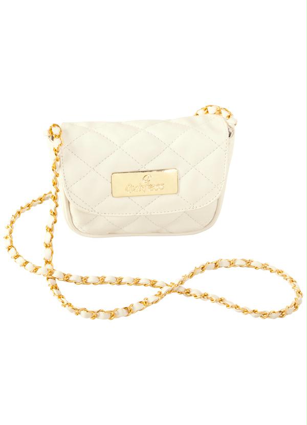 Quintess - Bolsa Pequena Branco/Dourado 3