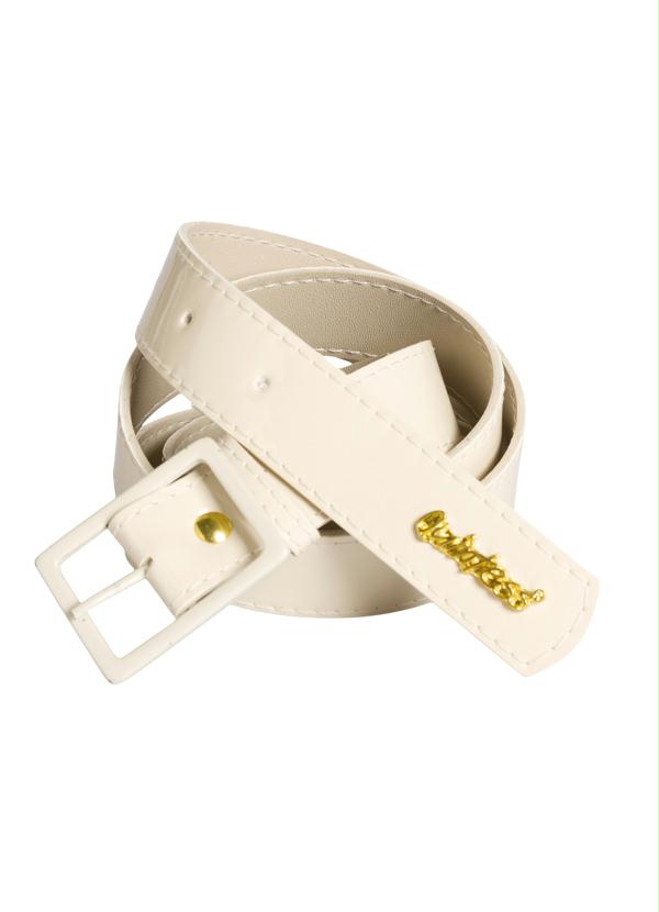 Quintess - Cinto Largo Envernizado Off-White