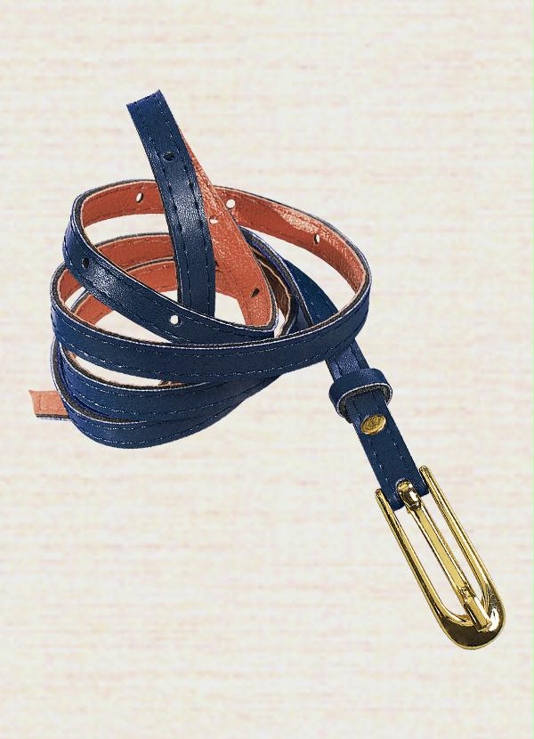 Quintess - Cinto Fino Azul Marinho Plus Size