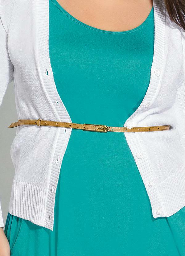 Quintess - Cinto Fino Dourado Plus Size