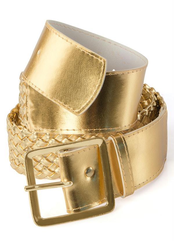 Quintess - Cinto Tressê Dourado Plus Size