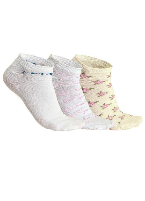 Alma Dolce - Kit 3 pares Meias Feminina Estampa de Desenho
