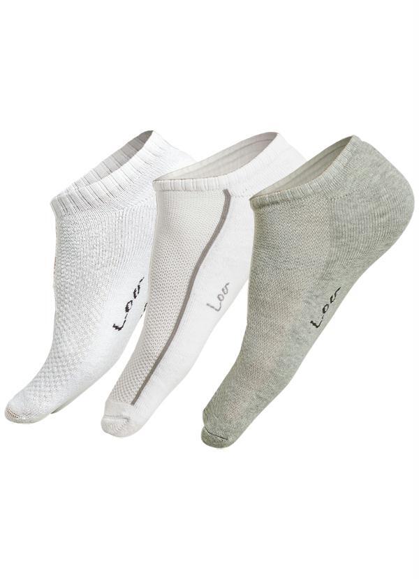 Alma Dolce - Kit com 3 Meias Masculinas Mescla e Branco