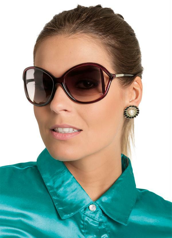 Moda Pop - Óculos de Sol Feminino Bordô Escuro 3