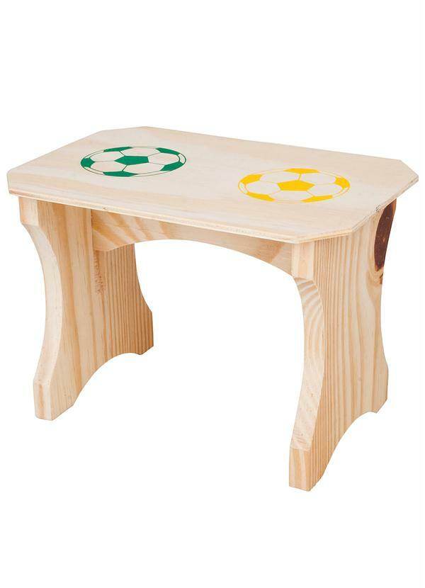 Lar e Lazer - Banqueta Infantil de Madeira Bege