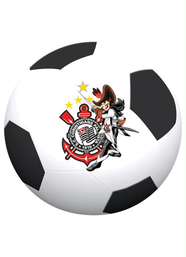 Lar e Lazer - Bola em Vinil do Corinthians Preto/Branco