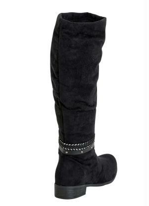 Perfecta - Bota Preta com Cano Longo e Tiras - PERFECTA