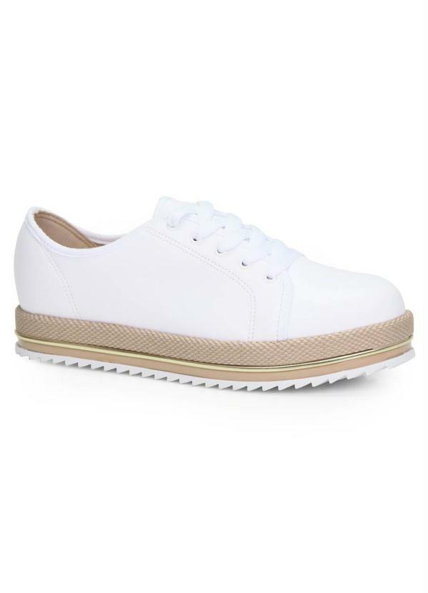 Beira Rio - Tênis Casual Conforto Beira Rio Tratorado Tira Gorgurão Branco