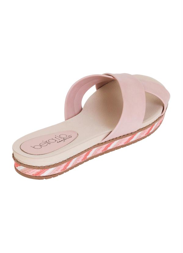 Beira Rio - Chinelo Beira Rio Rosa com Tiras Transpassadas 2