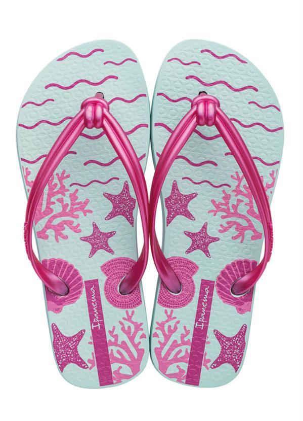 Ipanema - Chinelo Ipanema Elo Print Verde e Rosa