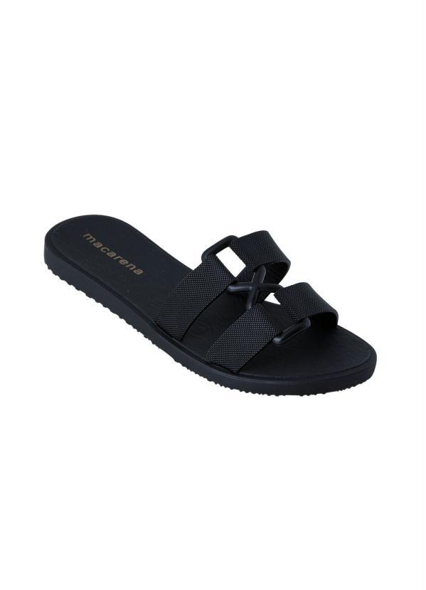 Outlet - Chinelo Preto em Material Sintético