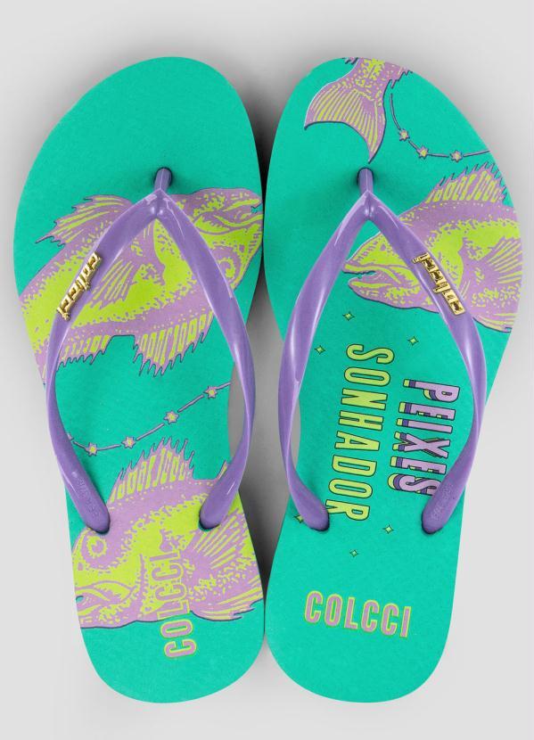 Colcci - Chinelo Signo Peixes Verde
