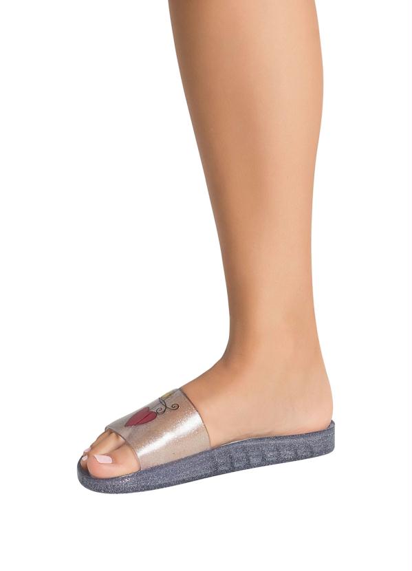 Outlet - Chinelo Slide Cristal com Estampa Pássaro 6