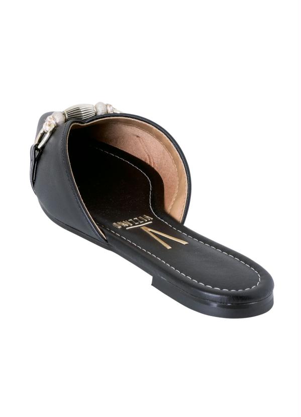 Vizzano - Mule Vizzano Preta com Detalhe Dourado 2