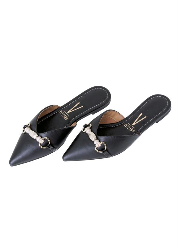 Vizzano - Mule Vizzano Preta com Detalhe Dourado 4