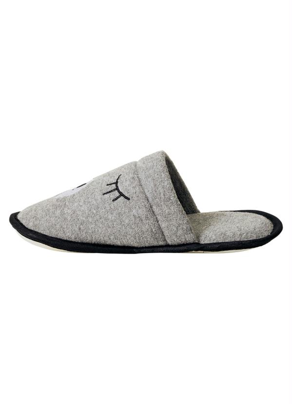Perfecta - Chinelo Pantufa Mescla com Detalhe Bordado 3