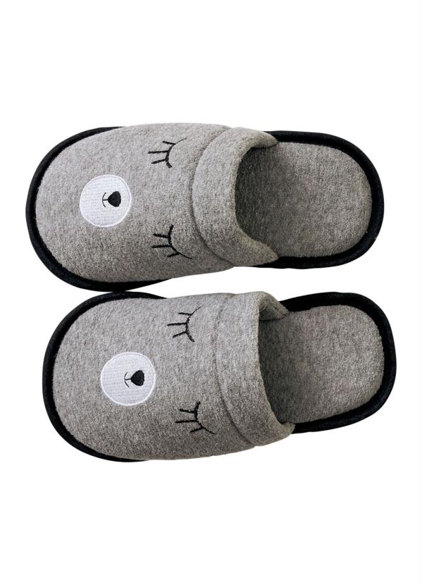 Perfecta - Chinelo Pantufa Mescla com Detalhe Bordado 4