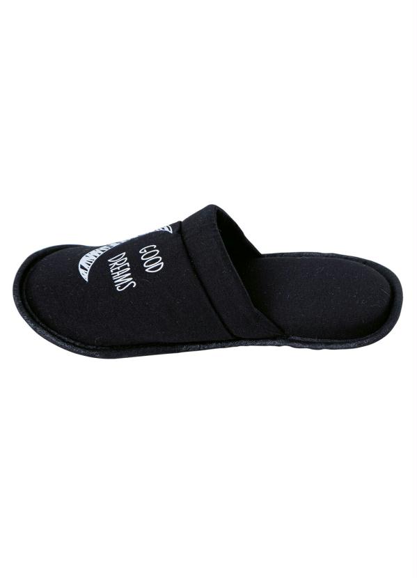 Perfecta - Chinelo Pantufa Preto em Tecido 3