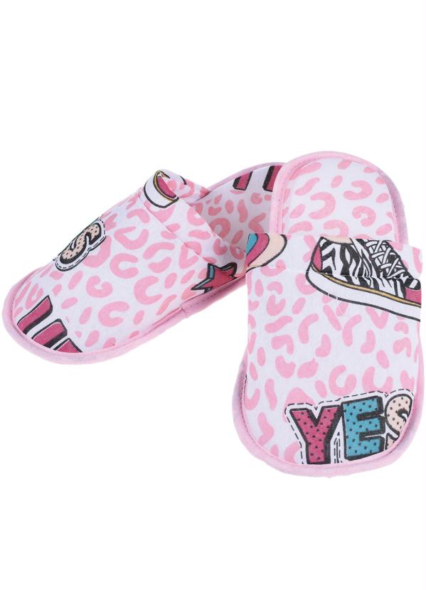 Rovitex - Pantufa em Malha Bene Casa Rosa