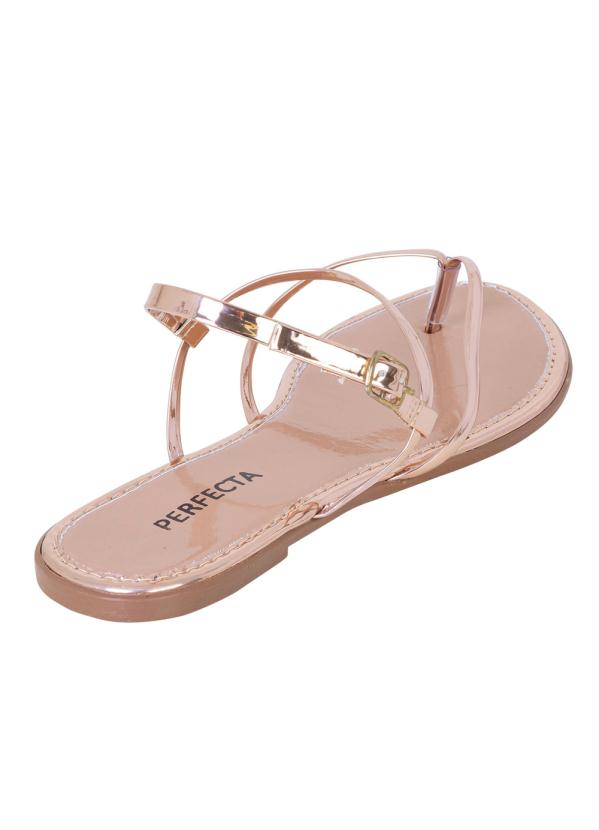 Perfecta - Rasteirinha Cobre em Sintético Metalizado 2