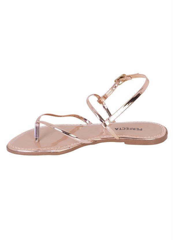 Perfecta - Rasteirinha Cobre em Sintético Metalizado 3