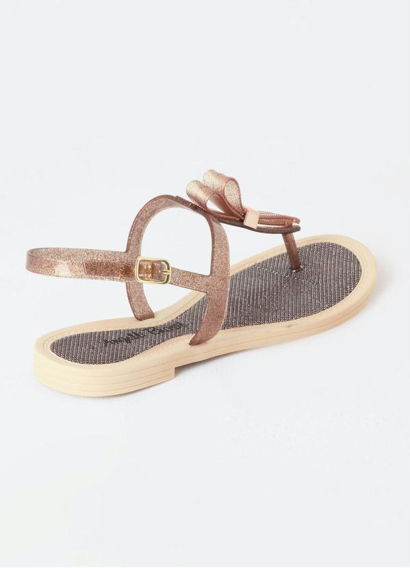 Outlet - Rasteirinha Marrom com Aspecto de Glitter 2