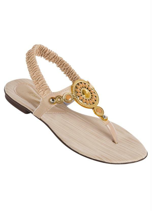 Outlet - Rasteirinha Nude com Detalhe no Cabedal