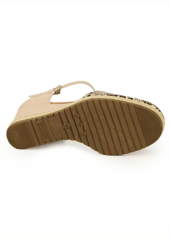 Bebecê - Sandália Anabela Espadrille Bebecê Cobra Bege 4