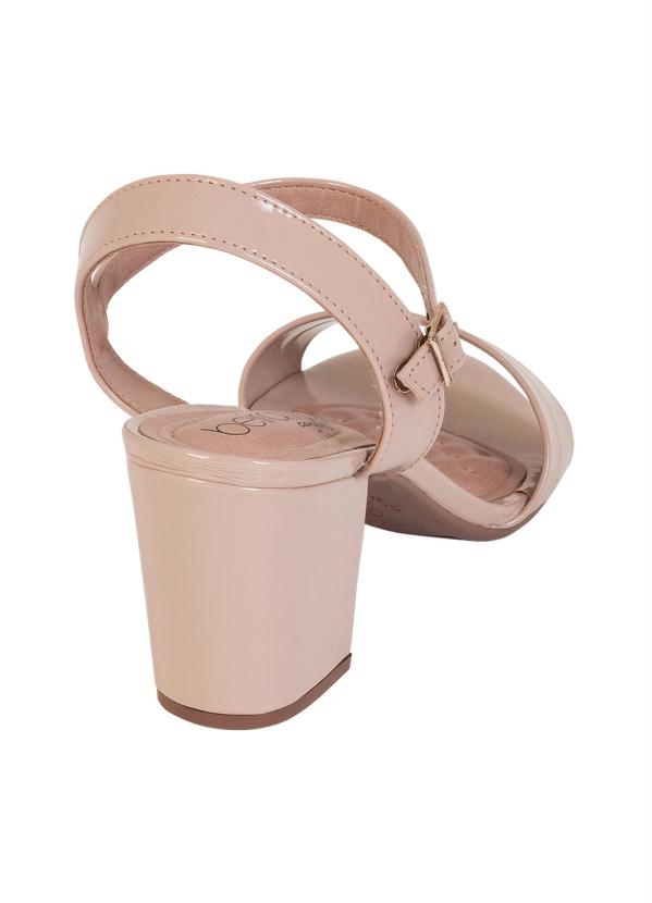 Beira Rio - Sandália Beira Rio Bege com Salto de 7 cm 2