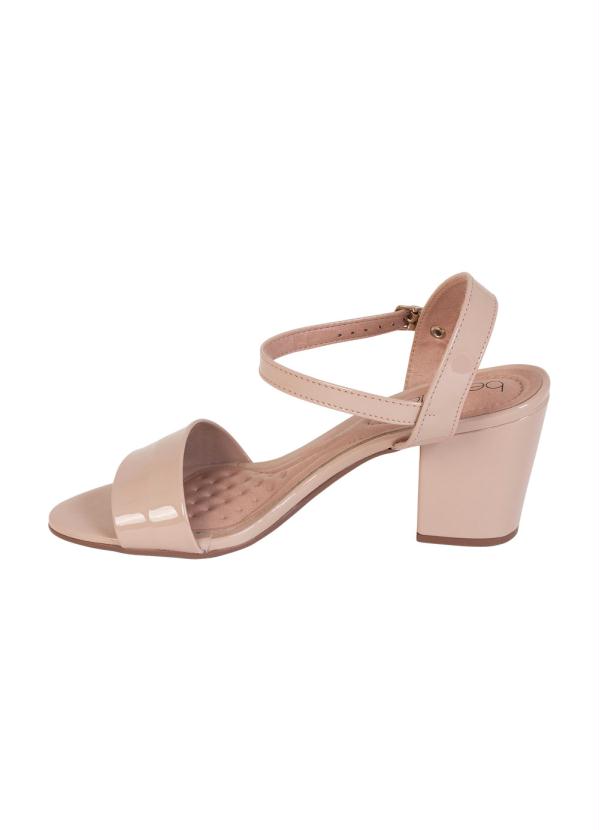 Beira Rio - Sandália Beira Rio Bege com Salto de 7 cm 3