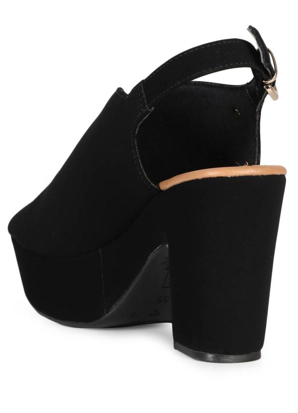 Bebecê - Sandália Feminina Salto Grosso Bebecê Decote Preto 3