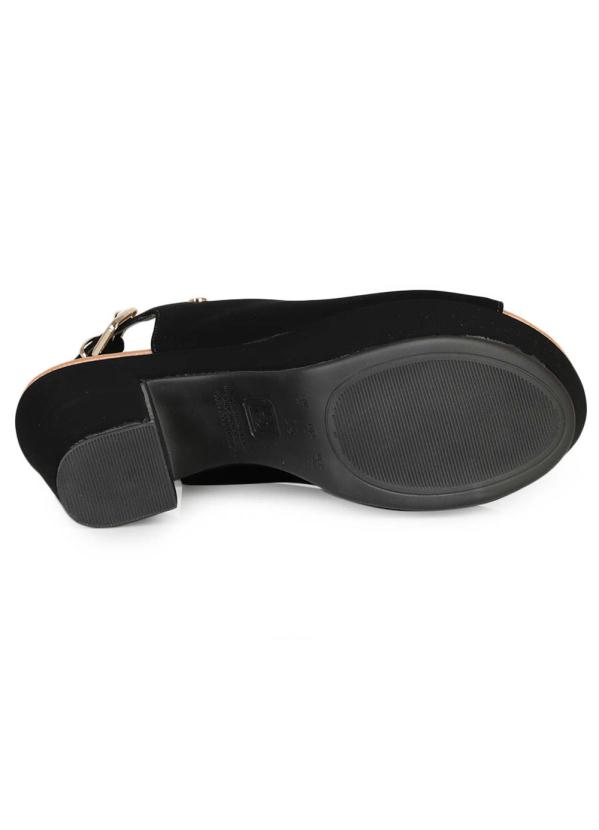 Bebecê - Sandália Feminina Salto Grosso Bebecê Decote Preto 4