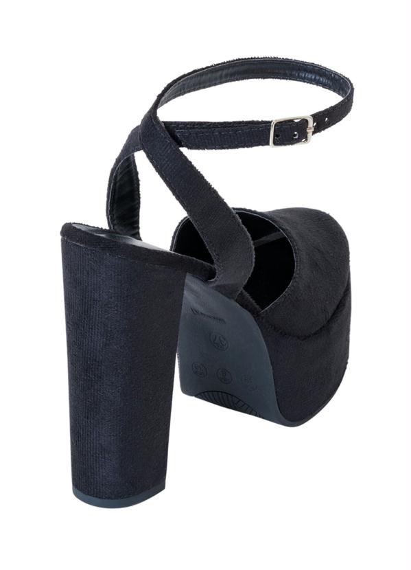 Outlet - Sandália Meia Pata Preta com Fivela 2