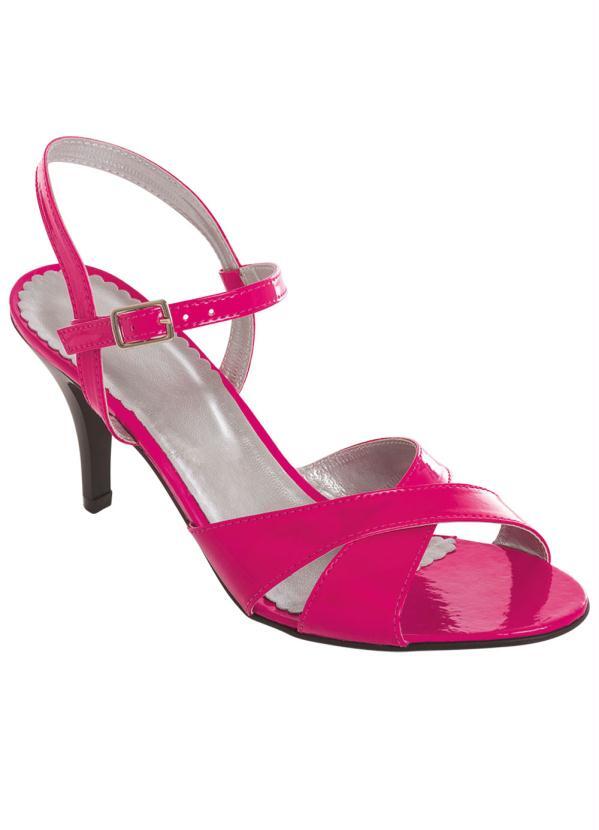 Outlet - Sandália Salto Fino e Tiras Transpassadas Pink