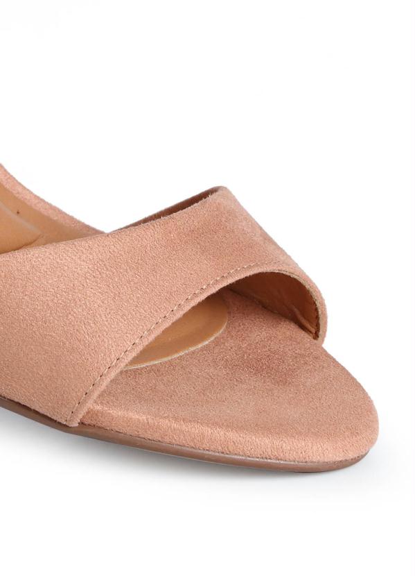 Vizzano - Sandália Salto Grosso Vizzano Amarração Camurça Flex Nude 2