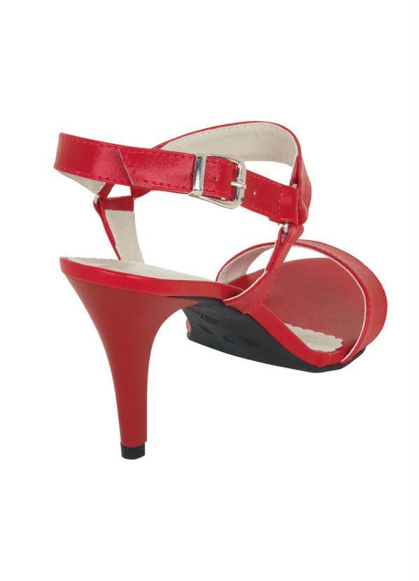 Outlet - Sandália Vermelha com Salto Fino 2