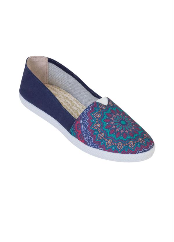 Outlet - Sapatilha Azul com Estampa Mandala