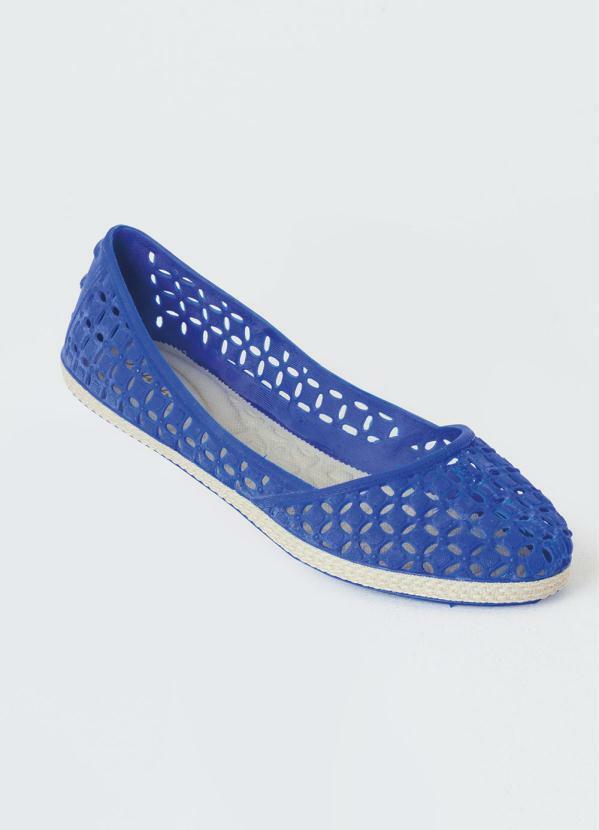 Outlet - Sapatilha Azul com Laço Dourado