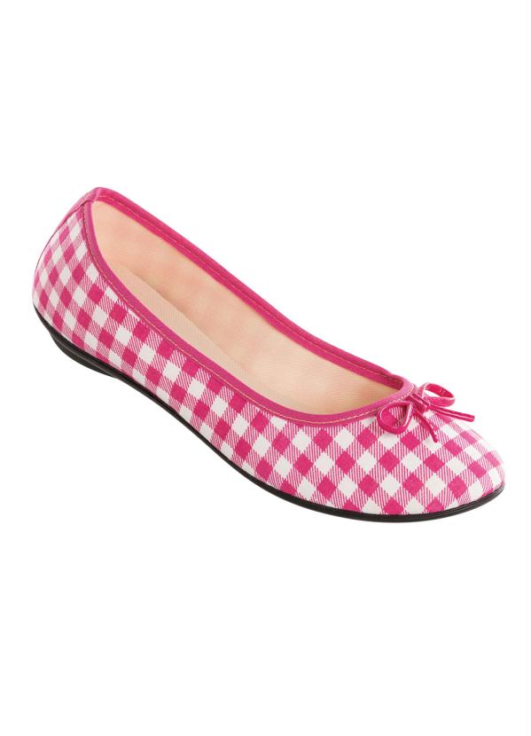 Outlet - Sapatilha Básica Xadrez Rosa