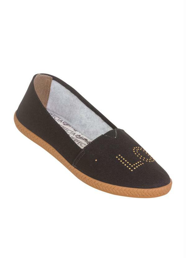 Outlet - Sapatilha Preta Love de Pedraria