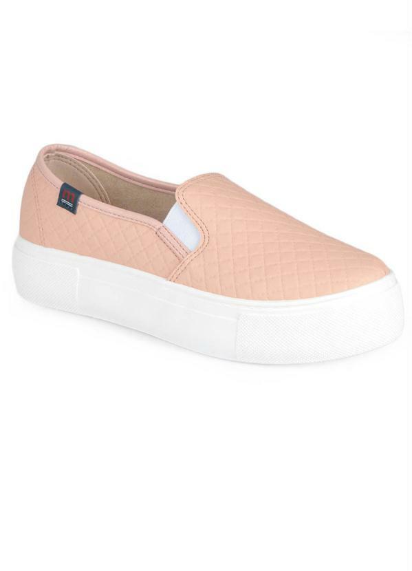 Moleca - Slip On Feminino Matelassê Rosa