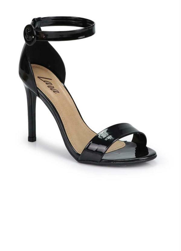 Lara - Sandália Salto Fino Lara Minimal Fivela Redonda Preto