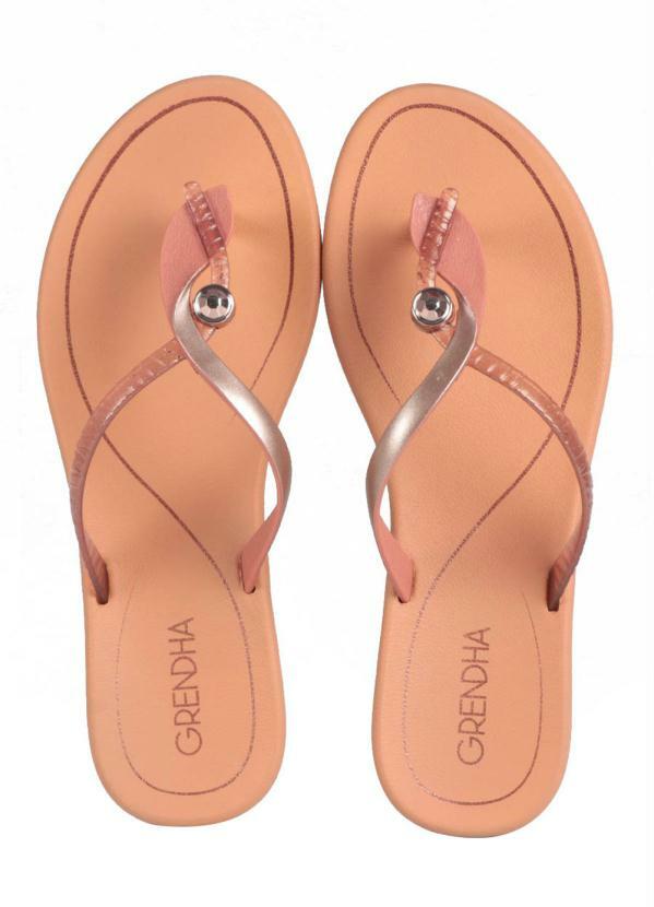 Grendha - Tamanco Feminino Rasteiro Grendha Marajo Nude