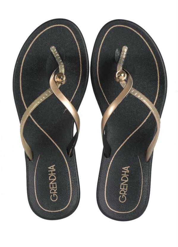 Grendha - Tamanco Feminino Rasteiro Grendha Marajo Preto