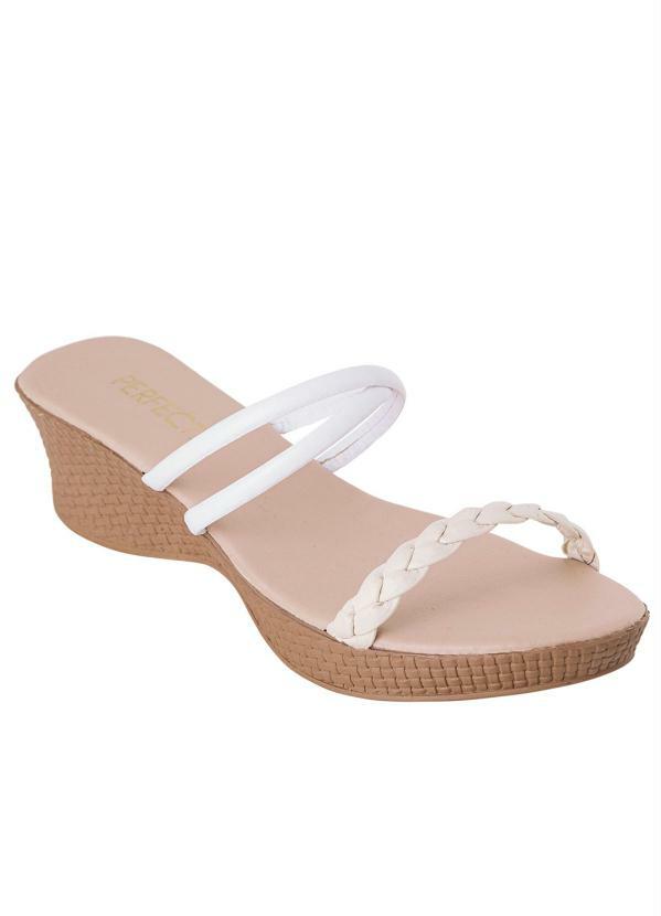 Perfecta - Tamanco Off White em Sintético