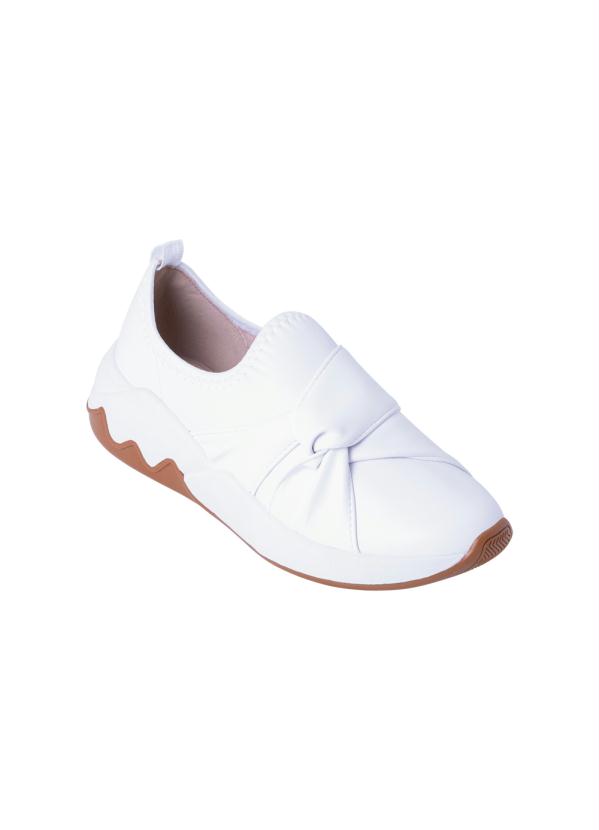 Beira Rio - Tênis Beira Rio Branca com Detalhe de Amarração