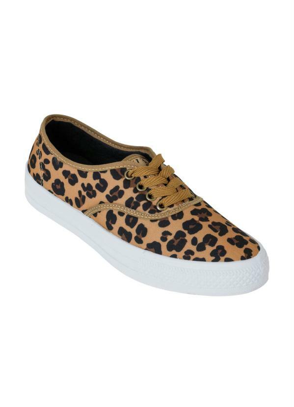 Outlet - Tênis Feminino Onça em Tecido Estampado
