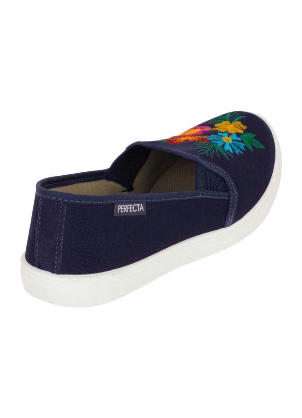 Outlet - Tênis Marinho com Bordado Floral 2