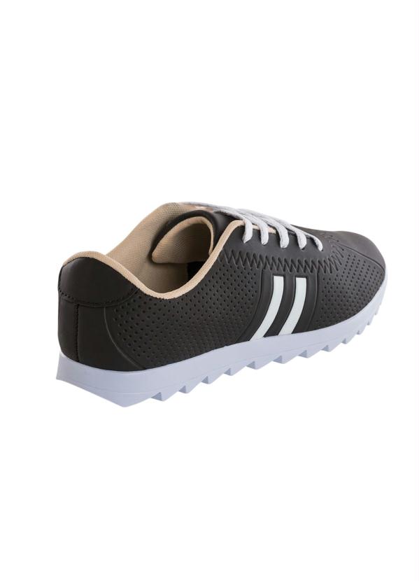 Outlet - Tênis Preto com Detalhe Metalizado no Cadarço 2